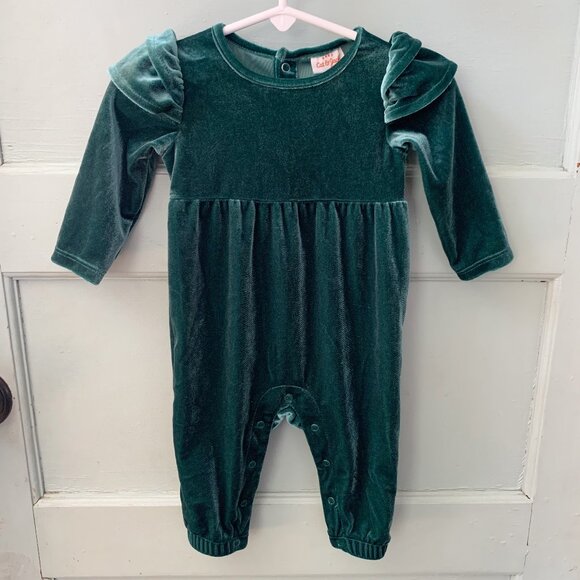 Cat & Jack Velour Ruffled Jumpsuit • 3-6 Months - Picture 1 of 3